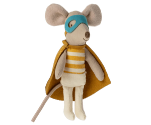 Maileg - Super Hero Little Brother Mouse in Matchbox