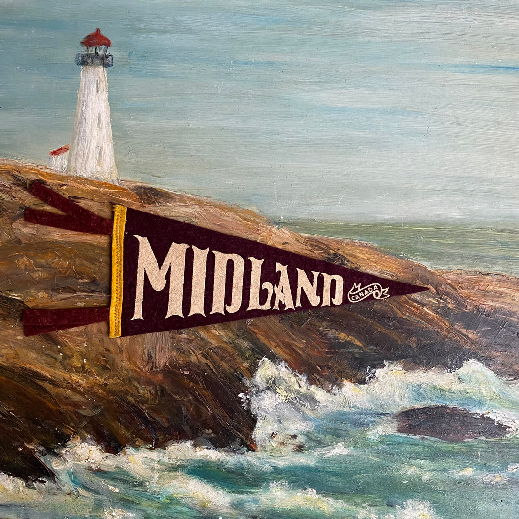 Vintage Felt Pennant - Midland, Ontario c1960s