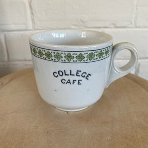 Vintage College Cafe Restaurant Cup c1940