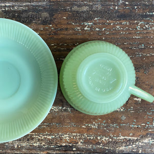 Vintage Fire King Jadeite Cup and Saucer