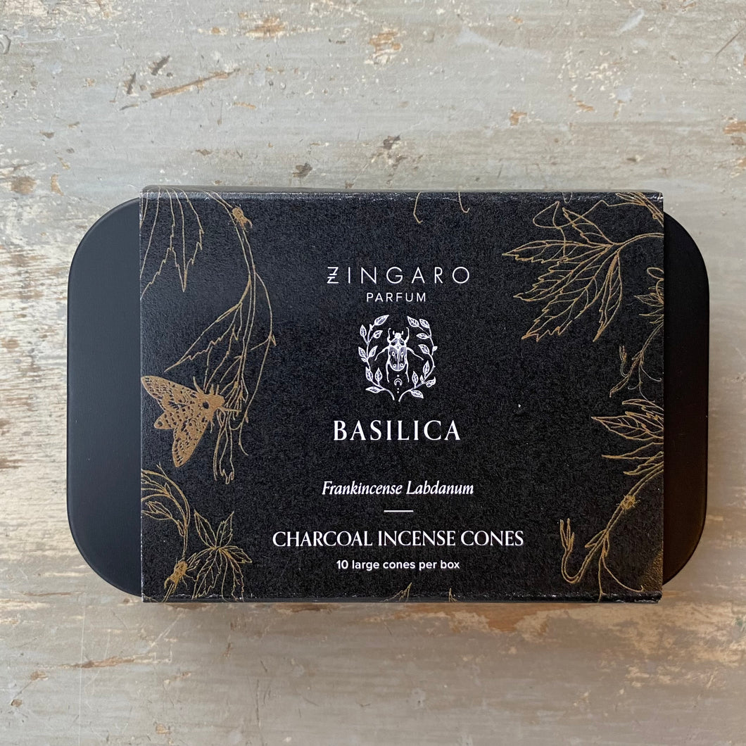 Basilica Charcoal Incense Cones by Pure Zingaro Made in Canada