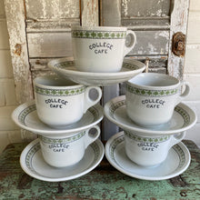 Load image into Gallery viewer, Vintage College Cafe Restaurant Cup and Saucer c1940
