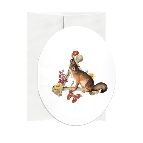 Fire Oval Greeting Card by Open Sea Design in New York