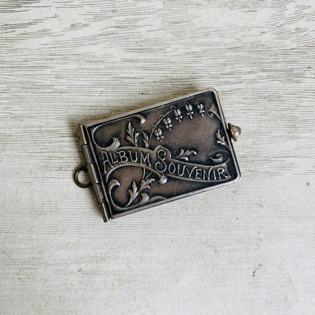 Antique French Silverplated Souvenir Photo Pendant