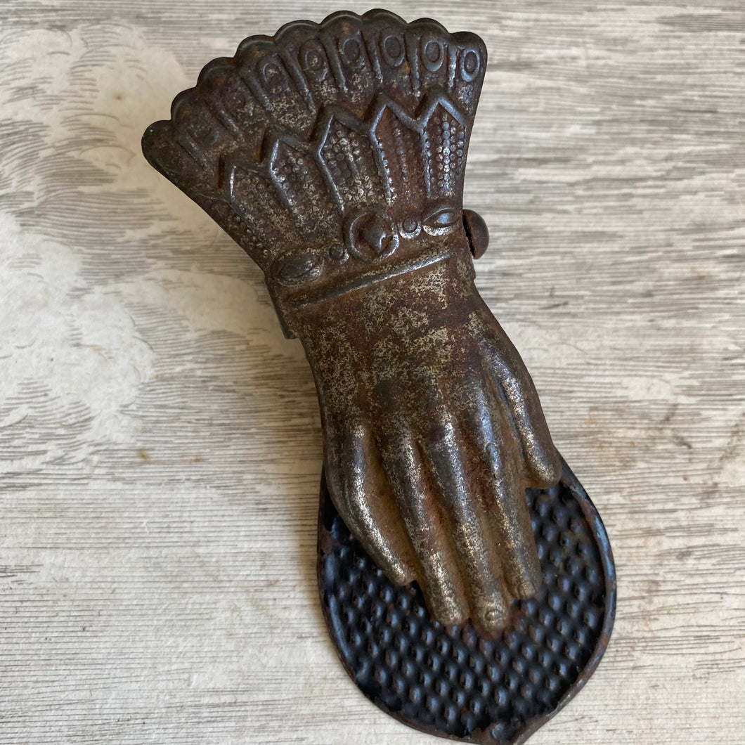Victorian Metal Hand Paper Clip Holder c1920