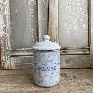 Vintage French Enamel Canister Set/6