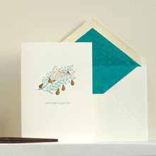 Load image into Gallery viewer, A Partridge in a Pear Tree Letterpress Christmas Card by Meticulous Ink in Bath England
