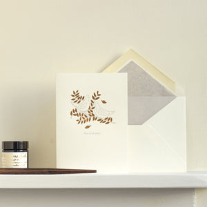 Two Turtle Doves Letterpress Christmas Card by Meticulous Ink in England