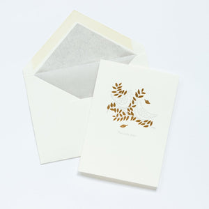 Two Turtle Doves Letterpress Christmas Card by Meticulous Ink in England